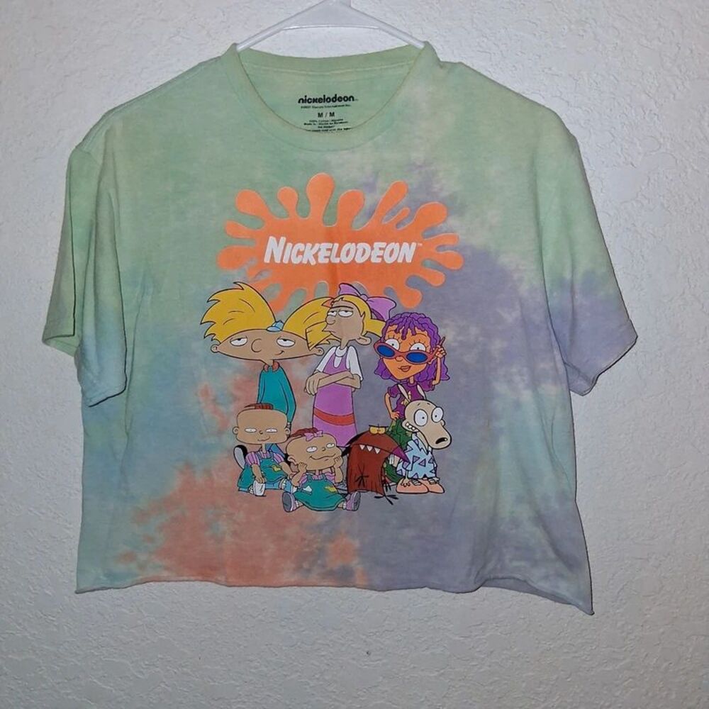 Nickelodeon 90s Style Nick Toons Tie Dye Crop Top Tee Medium Like New
